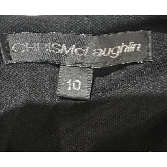 Chris McLaughlin Black Sleeveless Classic V-neck Midi Dress Size 10 - Picture 5 of 7